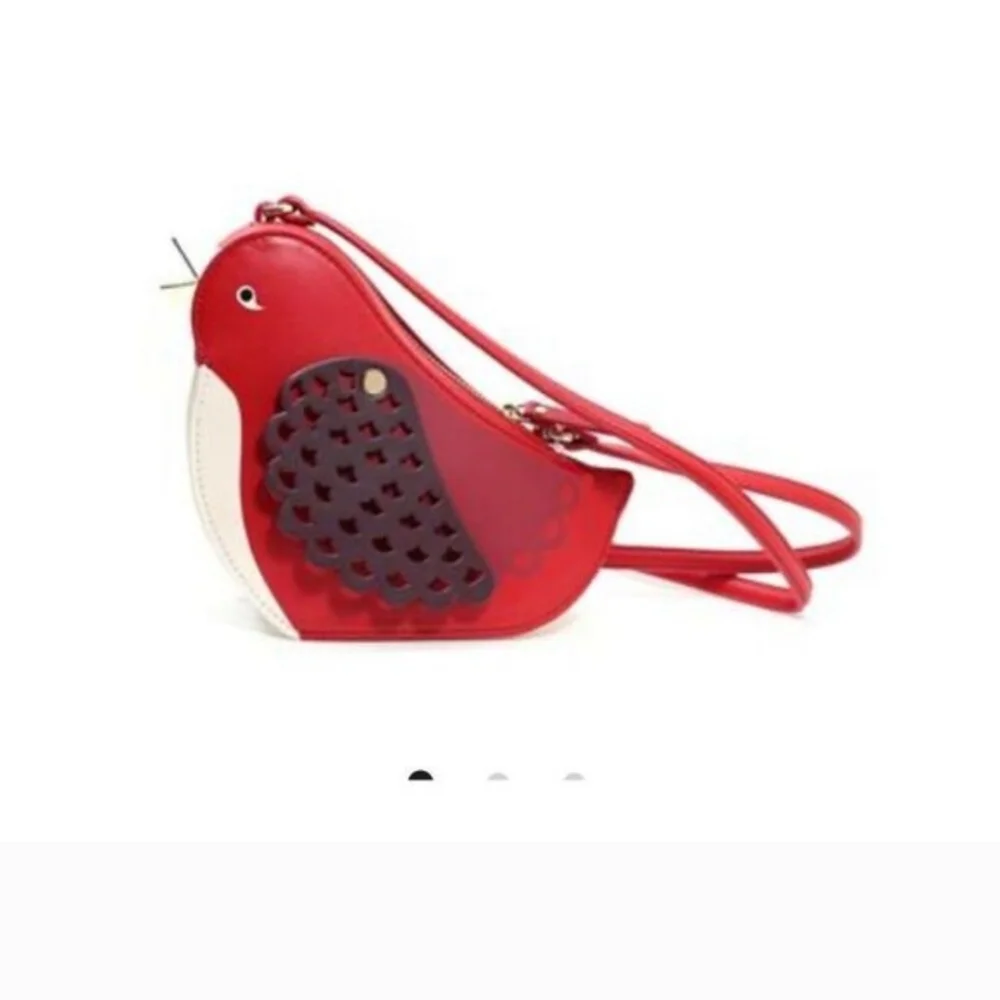 Kate Spade New York Ooh La La Red Carpet Bird Crossbody Purse Leather - Picture 5 of 5